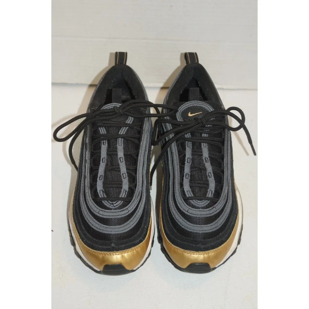 Nike Air Max 97 GS Black Metallic Gold Size 5.5Y (921522-014)